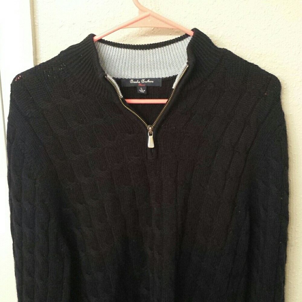 Brooks Brothers Fleece Quarter Zip Merino Wool